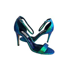 Dune London Shimmering Blue and Green Heels